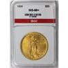 Image 3 : 1924 $20.00 ST. GAUDENS GOLD