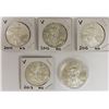 Image 1 : FIVE AMERICAN SILVER EAGLES: GEM BU: