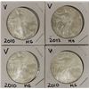 Image 1 : FOUR AMERICAN SILVER EAGLES: GEM BU: