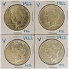 Image 1 : FOUR 1922 PEACE DOLLARS