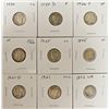 Image 1 : (9) DIMES - LIBERTY SEATED HALF DIMES & MERCURY