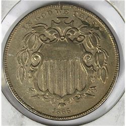 1866 RAYS SHIELD NICKEL