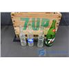 Image 2 : 7-Up Wooden Crate with Four Glass Pop Bottles
