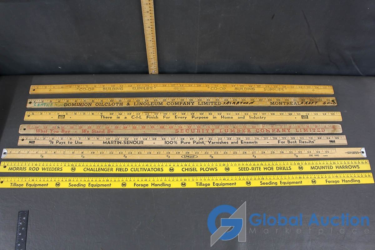 Vintage Wooden Advertising Rulers