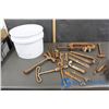 Image 1 : Bucket w/Tools (Wrenches, Hammers)