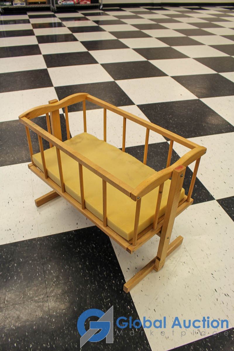 Toy Wooden Kids Rocking Bed