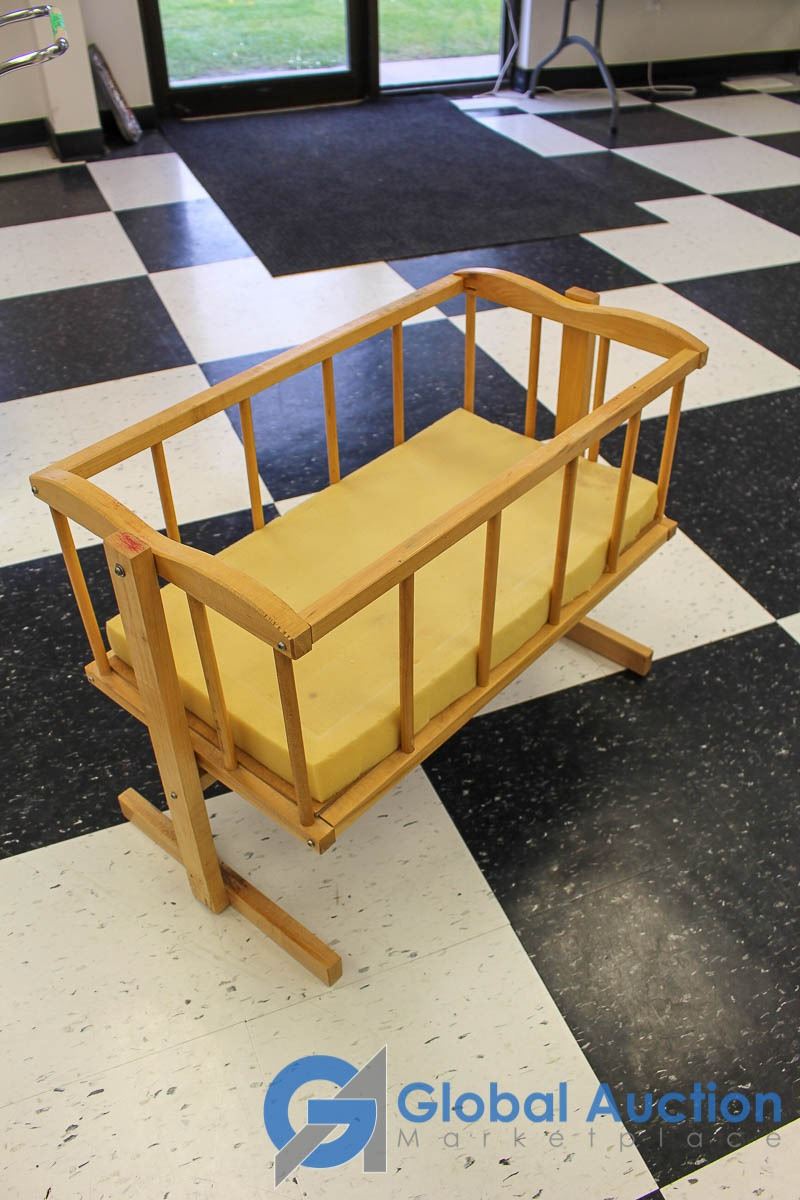 Toy Wooden Kids Rocking Bed