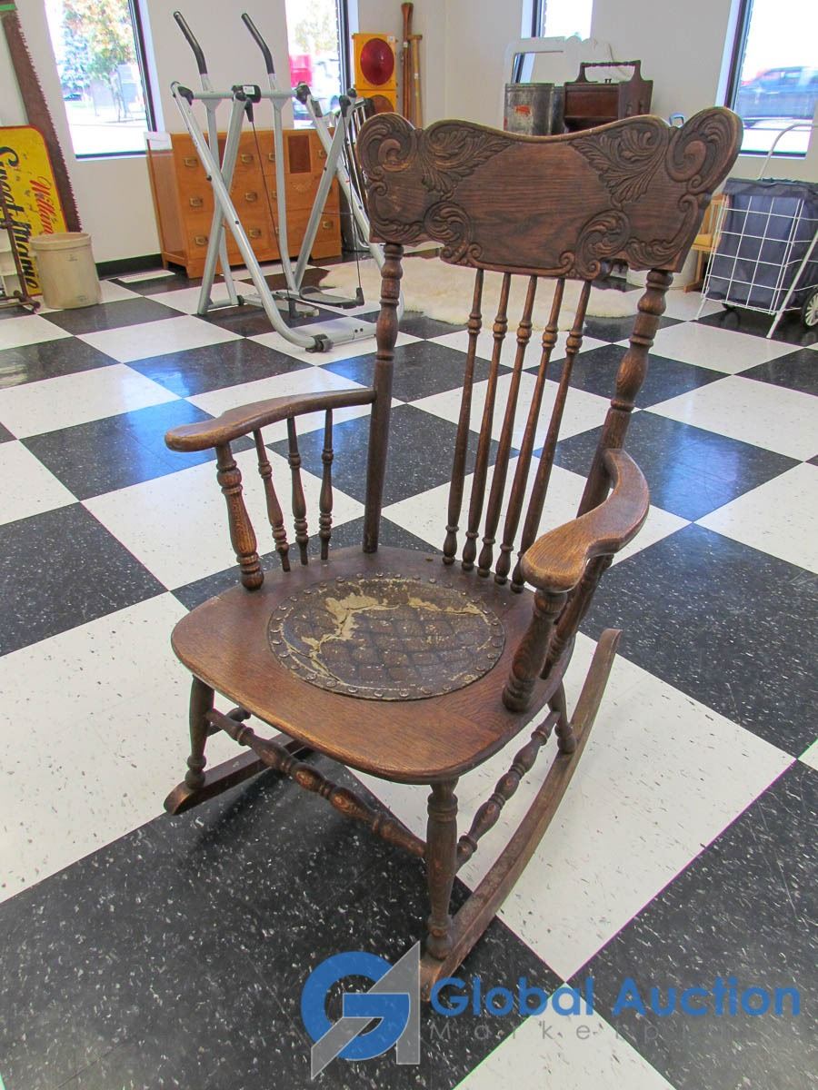 Oak Pressed Back Rocker