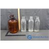Image 1 : (3) Glass Milk Bottles & Javex Jug
