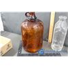 Image 2 : (3) Glass Milk Bottles & Javex Jug