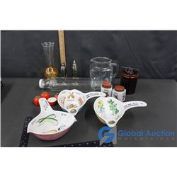 Gravy Seperator, Glass Rolling Pin, Salt and Pepper Shakers, etc