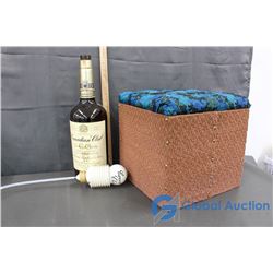 Footstool w/Storage & Misc Decor