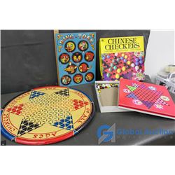 Chinese Checkers Board & Ring Toss Game