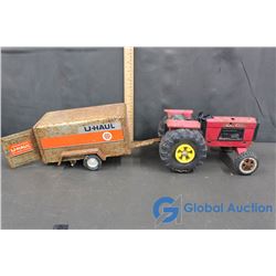 Tonka Tractor w/Uhaul Trailer