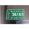 Image 1 : Winnipeg 1976 Bicycle License Plate
