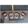 Image 4 : Set of 4 Glasses and Sugar & Cream Cup