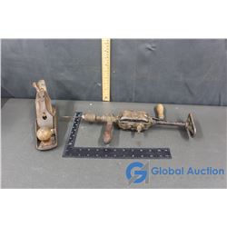 Vintage Hand Drill & Wood Plane