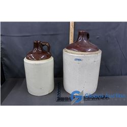 (1) Large Imperial Stoneware Jug & Medium Stoneware Jug