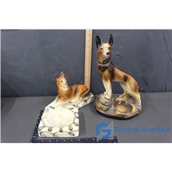 (2) 1940's Chalkware Dogs