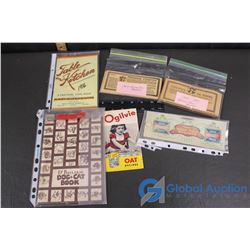 Vintage Quaker Oats Items: Dog & Cat Book & Pan Dandy Bread Sticker