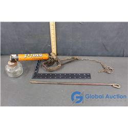 Rare 1926 Diamond Brand Gopher Trap & Flydent Sprayer