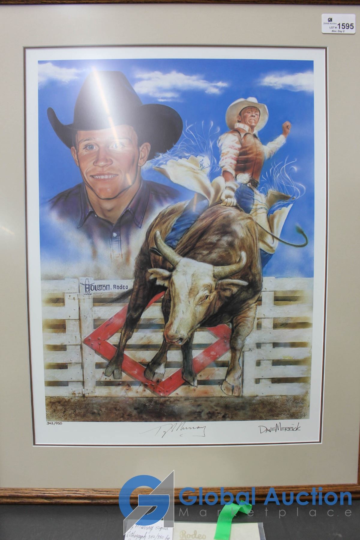 Dave Merrick Rodeo Ty Murray Signed Lithograph #342/950 by Dave Merrick