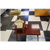 Image 1 : Mid Century Modern Telephone Table, Rotary Phone & Lamp