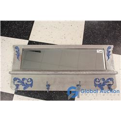 Painted Oak Mirrored Coat Hanger