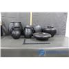 Image 1 : 6 pcs of Black Pottery Decor