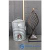 Image 1 : Galvanized Water Cooler w/Lid & Metal Decor