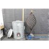 Image 6 : Galvanized Water Cooler w/Lid & Metal Decor