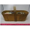 Image 1 : LOT OF PIN ON BUTTONS IN WOOD APPLE BOX (LEGION, P.A BOOSTERS, P.A. EXHIBITION, ETC)