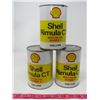 Image 1 : LOT OF 3 MOTOR OIL CANS (SHELL) *FULL* (1 LITRE)