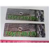 Image 1 : LOT OF 2 METAL PLAQUES (I DIDN'T CLIMB TO THE TOP OF THE FOOD CHAIN TO BECOME A VEGETARIAN) *3.5" X 