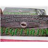 Image 2 : LOT OF 2 METAL PLAQUES (I DIDN'T CLIMB TO THE TOP OF THE FOOD CHAIN TO BECOME A VEGETARIAN) *3.5" X 