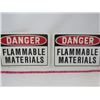 Image 1 : LOT OF 2 SIGNS (DANGER FLAMMABLE MATERIALS) *PLASTIC* (10" X 14")