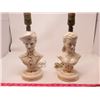 Image 1 : SET OF CERAMIC LAMPS (VINTAGE) *MAN & WOMAN* (13" TALL WITHOUT SHADES) *NO SHADES*