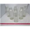 Image 1 : LOT OF 6 GLASS MILK BOTTLES (VINTAGE) *NO CHIPS OR CRACKS* (10" X 3" SQUARE)