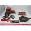 Image 1 : LOT OF TOYS AND PARTS (VINTAGE) *TRACTOR, 2 X TRAILERS, AND TEXACO TRAILERS ARE DIE CAST*