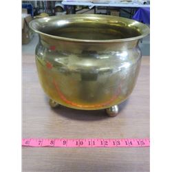 BRASS PLANTER (9" H X 10" DIAMETER)