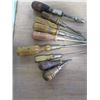 Image 2 : LOT OF TOOLS (VINTAGE) *SCREW DRIVERS, WRENCHES, METAL FUNNEL, ETC)