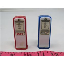 SALT AND PEPPER SHAKERS (VINTAGE) *ESSO* (PLASTIC) *GOLDEN WEST SERVICE STATION*