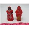 Image 1 : SALT AND PEPPER SHAKERS (VINTAGE) *AFRICANA* (PLASTIC)