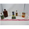 Image 1 : LOT OF 9 VINTAGE CONTAINERS (SOME WITH CONTENTS) *6 X SMALL GLASS BOTTLES* (1 CARDBOARD PILL BOX WIT