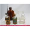 Image 2 : LOT OF 9 VINTAGE CONTAINERS (SOME WITH CONTENTS) *6 X SMALL GLASS BOTTLES* (1 CARDBOARD PILL BOX WIT