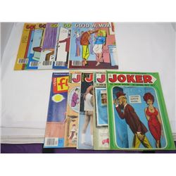 LOT OF 10 ADULT CARTOON BOOKS (VINTAGE) *5 X GOOD HUMOR, 4 X JOKER, ETC*