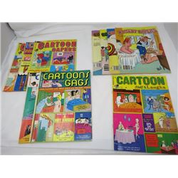 LOT OF 10 ADULT CARTOON BOOKS (VINTAGE) *3 X CARTOON CAPERS, 4 X COMEDY CAPERS, ETC*