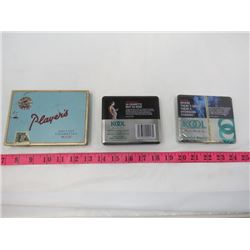 LOT OF 3 CIGARETTE TINS (2 X KOOL CANADIAN MENTHOL, 1 UNOPENED) *PLAYERS NAVY CUT* (VINTAGE)