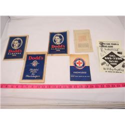 LOT OF PAPER COLLECTIBLES ( 2 X DODD'S ALMANAC 1945-1946) *CANADIAN VEHICLE PERMIT-1955* (DODD'S HEL