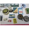 Image 3 : LOT OF JUNK DRAWER ITEMS ( 3 X LIGHTERS, MEASURING TAPES, CORKS, FLINTS, COUPONS, ETC…)